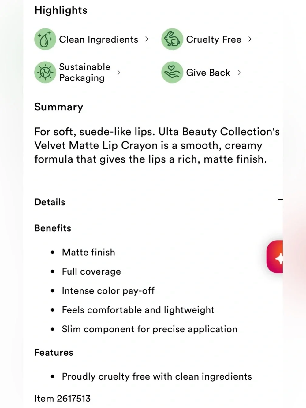 ULTA Beauty Collection Velvet Matte Lip Crayon in FIRE RED NWT
